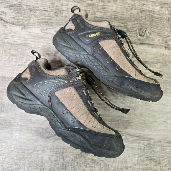 Teva Hiking Walking Shoes Youth Boys 12 Brown & Black Leather Sneaker Tideseal - Picture 6 of 10